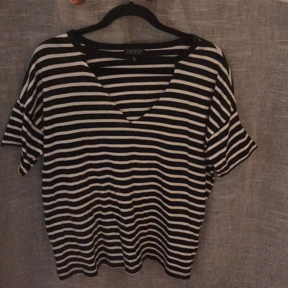 Topshop Cut Out Neck Shirt